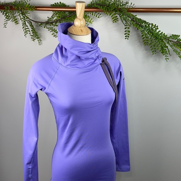 Nike Tops - Nike Pro cowl neck lavender running pullover S